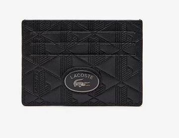 Porte-cartes monogramme en cuir Lacoste