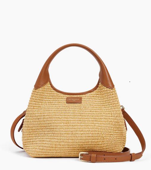 Petit sac à main effet raphia et cuir lisse Juliette Le Tanneur