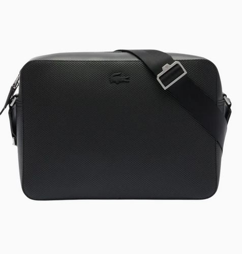 Sac à bandoulière Lacoste Chantaco en cuir Noir