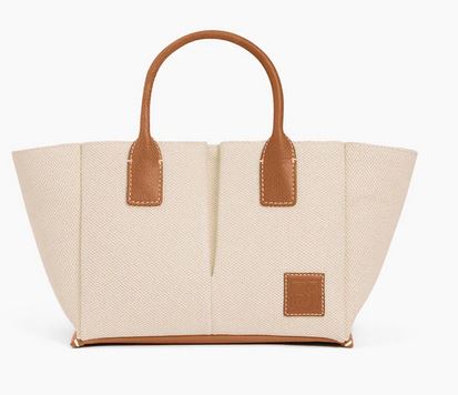 Petit sac à main en toile coton et cuir grainé ELENA LE TANNEUR