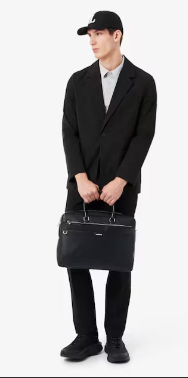 Sac ordinateur Ossian en cuir Lacoste