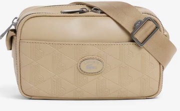 Sacoche monogramme en cuir Lacoste