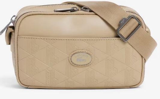 Sacoche monogramme en cuir Lacoste