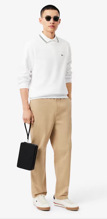 Trousse zippée Chantaco en cuir piqué Lacoste